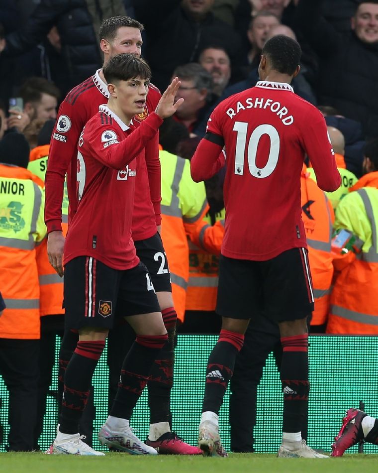 Garnacho celebra su conquista. Foto: @ManUtd_Es
