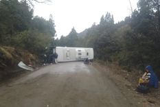 El vuelco del micro ocurrió en la ruta provincial N°65, a unos 15 kilómetros de la localidad neuquina de Villa Traful.
