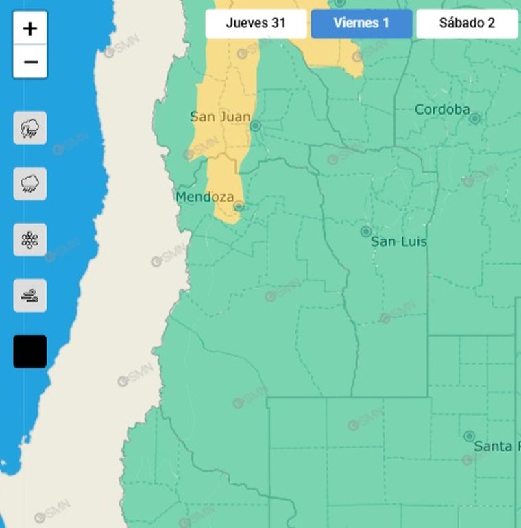 Sigue el alerta por Zonda en Mendoza Sigue el alerta por Zonda en Mendoza