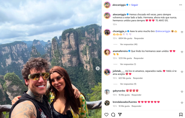 El posteo de Alex Caniggia. Foto: captura de pantalla Instagram/ @alexcaniggia. El posteo de Alex Caniggia. Foto: captura de pantalla Instagram/ @alexcaniggia. 