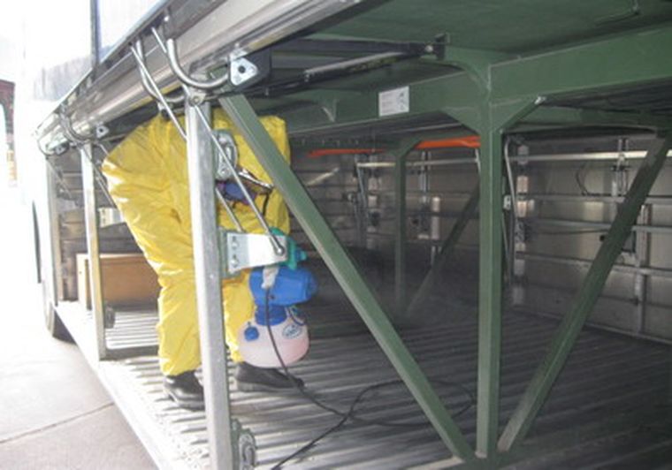 Micros de larga y media distancia serán desinfectados. Foto: MDZ/Carlos Fernádez