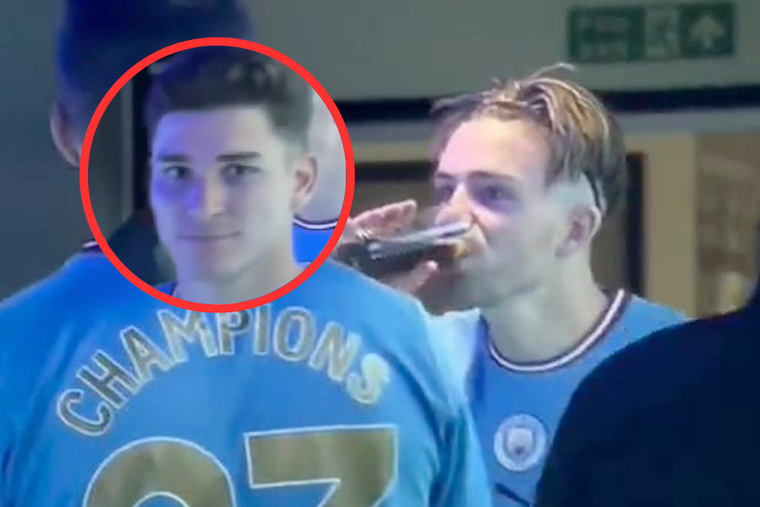 Julián Álvarez le preparó un fernet con cola a Grealish: su reacción no tiene desperdicio