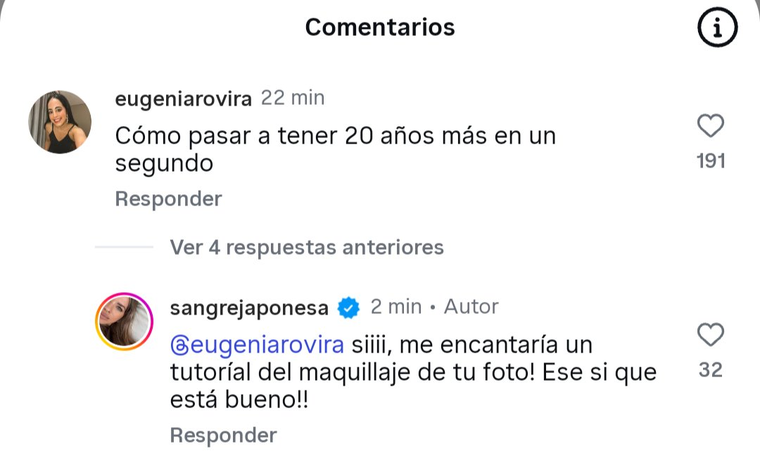 Otros comentarios. Cr&eacute;ditos: Instagram