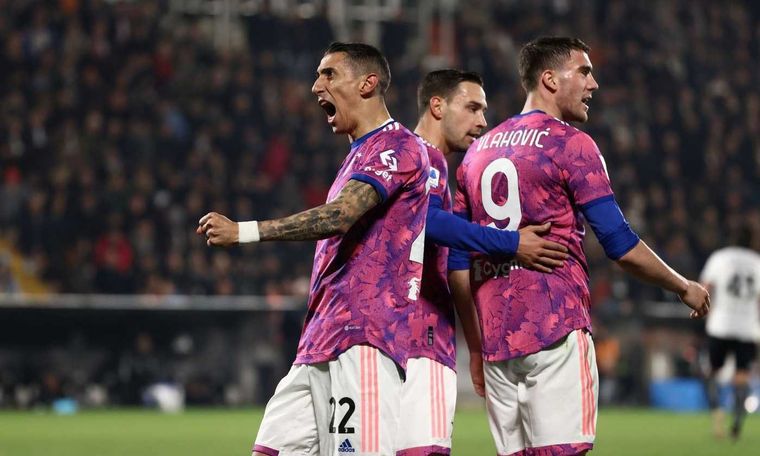 Di María gritó con furia el gol que sentenció la victoria de la Juve.