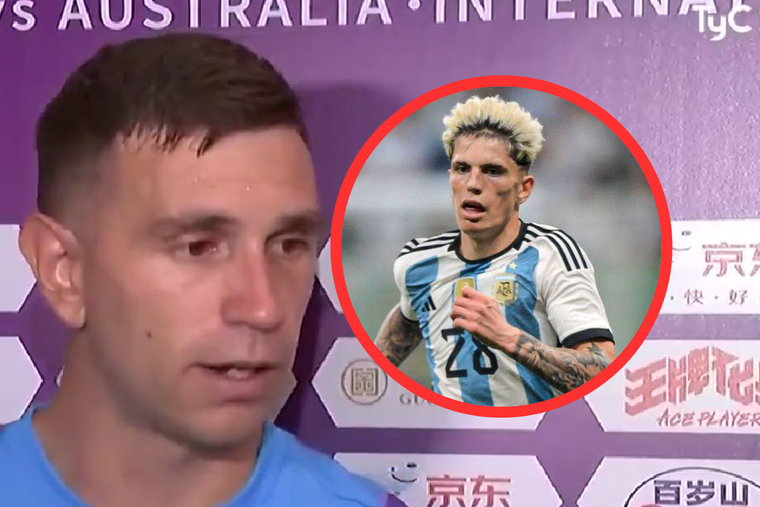 Dibu Martínez elogió a Garnacho tras su debut en la Selección argentina