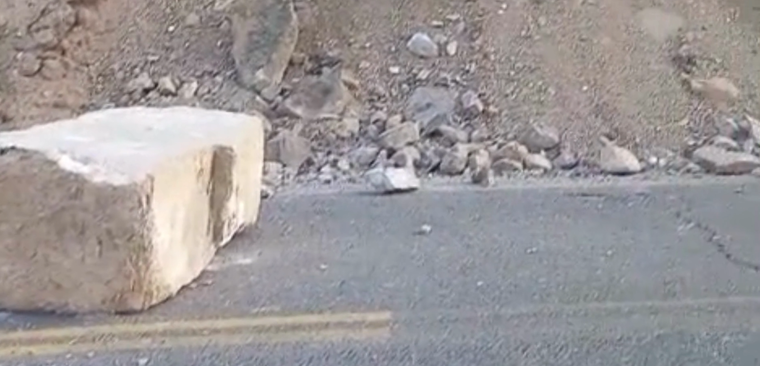 El derrumbe se produjo a la altura de Cacheuta