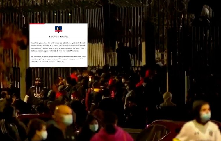 Sanción a Colo Colo La Conmebol sancionó a Colo Colo por los incidentes en el encuentro contra River.