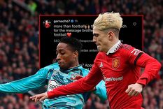 Garnacho le respondió con buena onda a Walker-Peters, el jugador que lo lesionó en el último partido del Manchester United.