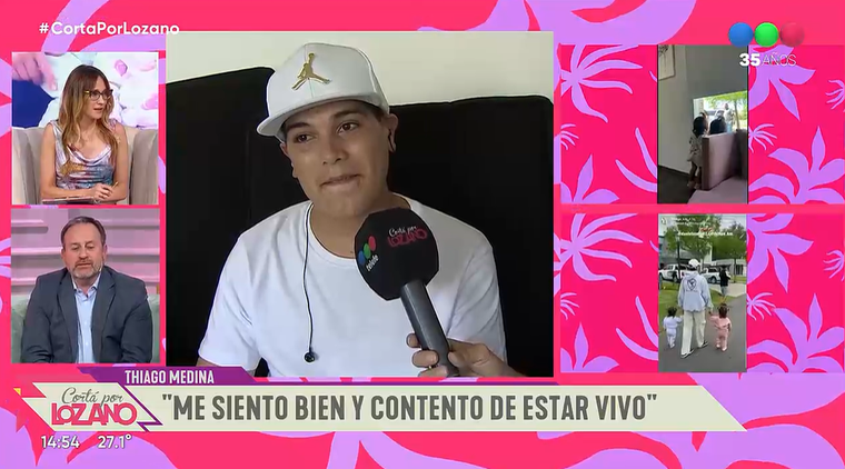 Thiago Medina habló tras el accidente que lo tuvo al borde de la muerte. Foto: captura de video/ Telefe. Thiago Medina habló tras el accidente que lo tuvo al borde de la muerte. Foto: captura de video/ Telefe.