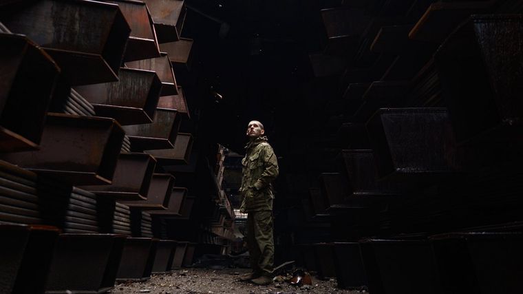 Una de las magníficas fotos del soldado ucraniano. Foto: Orest, Twitter.