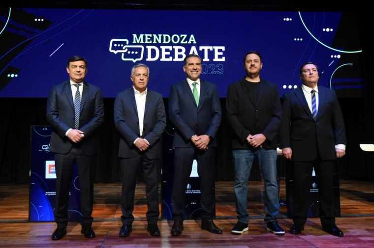 Los cinco candidatos a gobernador. Foto: Maximiliano Ríos