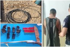 Municiones, armas y cables, parte del secuestro en la causa por el robo de cobre en yacimientos petroleros de Maipú.&nbsp;