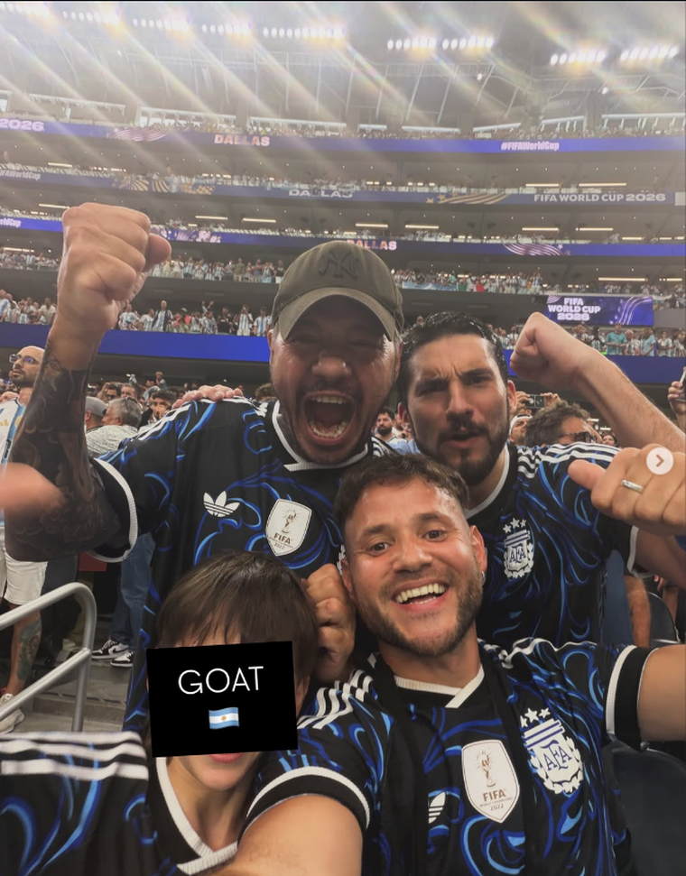 Marcelo Tinelli en el partido de Argentina vs. Austria.