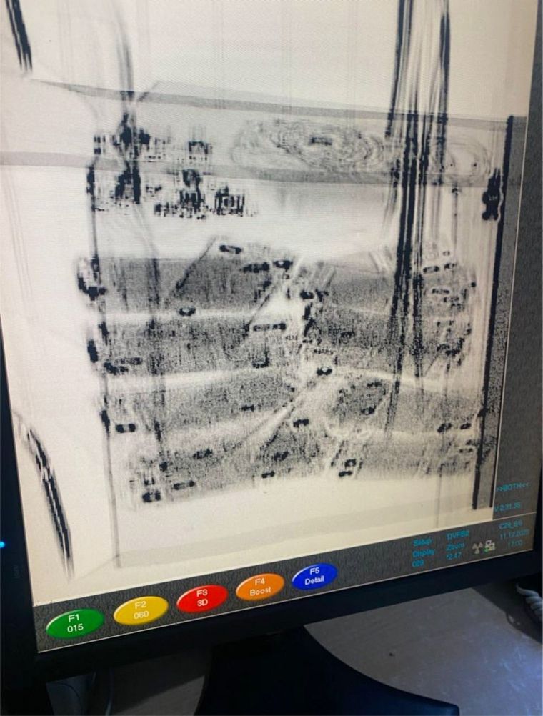 Escáner logró la detección de los elementos. Foto: Ministerio de Seguridad de la Nación