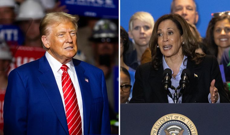 Trump y Harris preparan el debate con estrategias muy distintas. Foto: EFE