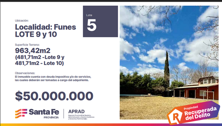 En la subasta de Santa Fe aparecen propiedades y automóviles, entre otros bienes. En la subasta de Santa Fe aparecen propiedades y automóviles, entre otros bienes.