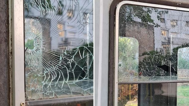 Así quedó la garita que fue baleada