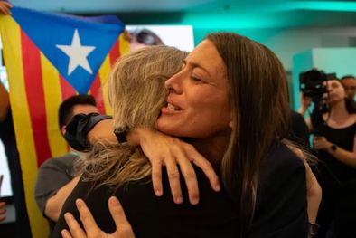 MDZol | La candidata independentista Miriam Nogueras celebró el resultado de las elecciones como una victoria pese a haber perdido un diputado. Foto: GETTY IMAGES