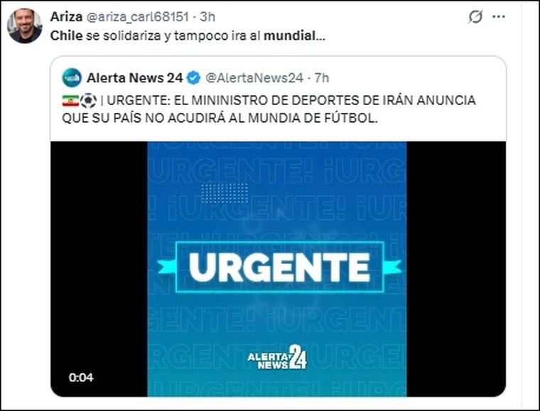 Los memes contra Chile tras la baja de Irán del Mundial 2026. Los memes contra Chile tras la baja de Irán del Mundial 2026.