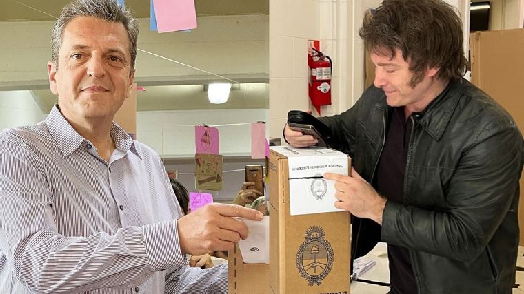 Sergio Massa (Unión por la Patria) y Javier Milei (La Libertad Avanza)