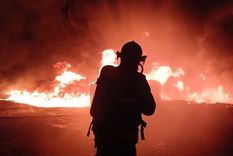 Dotaciones de los cuarteles de Bomberos Central, Voluntarios de Godoy Cruz, Maipú y Guaymallén acudieron al lugar para combatir el fuego: Foto: gentileza. Foto: Gentileza
