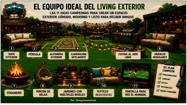 El Mundial 2026 puede ser la excusa perfecta para redescubrir patios, galerías y jardines como nuevos espacios de encuentro en el hogar.