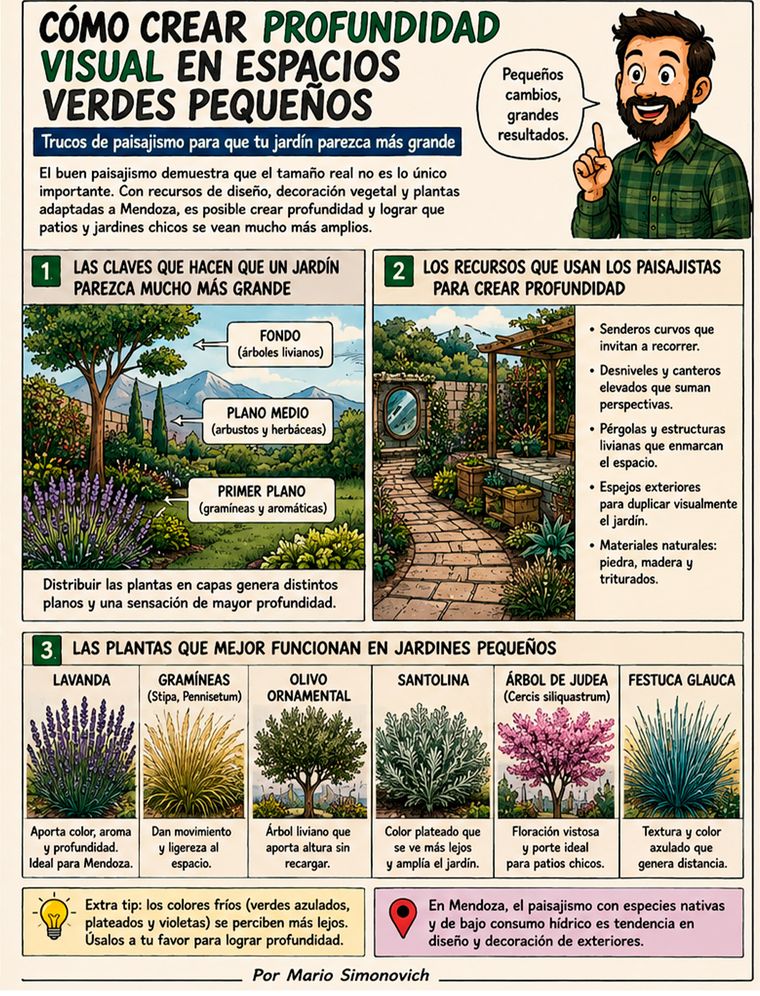 Con una buena combinación de plantas, senderos y distintos niveles, un espacio verde pequeño puede parecer mucho más amplio y atractivo. Con una buena combinación de plantas, senderos y distintos niveles, un espacio verde pequeño puede parecer mucho más amplio y atractivo.