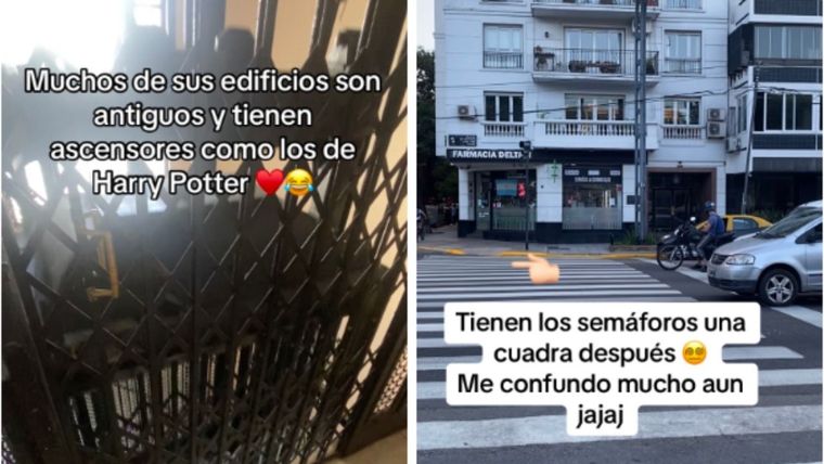 En su video mostró qué es lo que más le llamó la atención de Buenos Aires Foto: Captura del video de TikTok