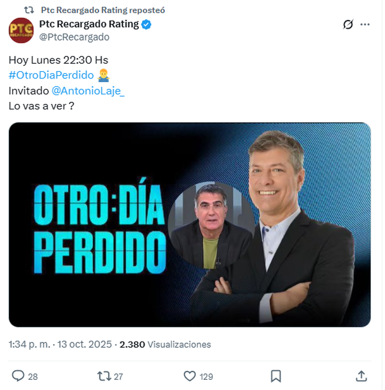 Mario Pergolini tendrá como invitado a Antonio Laje. Mario Pergolini tendrá como invitado a Antonio Laje.