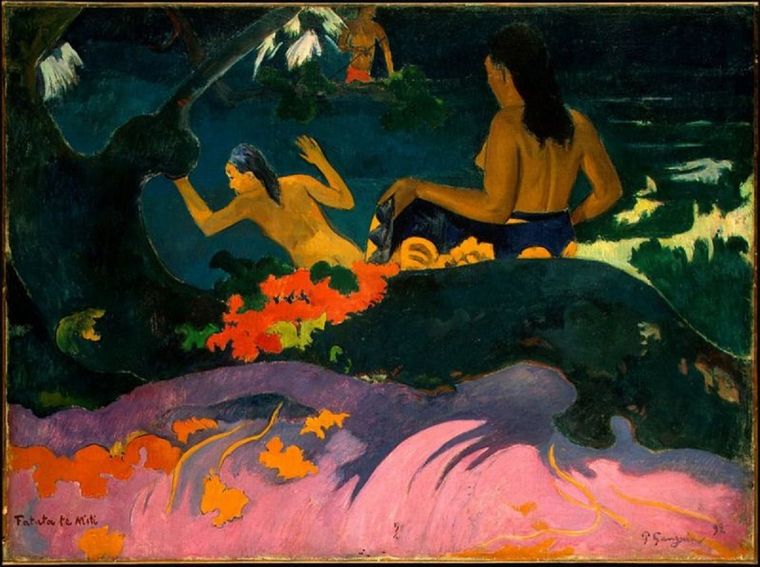 Bougainville llamó la Nueva Cintera (la isla de Afrodita) a la isla que inspiraría a Gaugin, y dijo que era un paraíso para los marineros. (Fatata Te Miti o Cerca del mar del posimpresionista francés Paul Gaugin). Foto: GETTY IMAGES