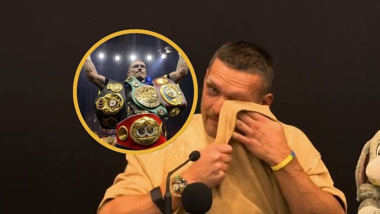 Oleksandr Usyk se emocionó tras conseguir la victoria Foto: Especial