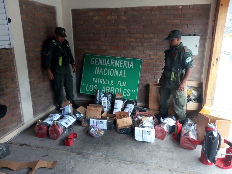 Parte de la mercadería encontrada Foto: Gendarmería Nacional