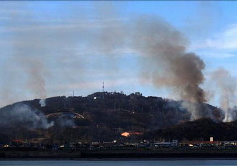 Imagen del bombardeo. Foto: Efe