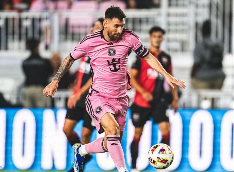 Messi en el enfrentamiento ante Newells Foto: @leomessi