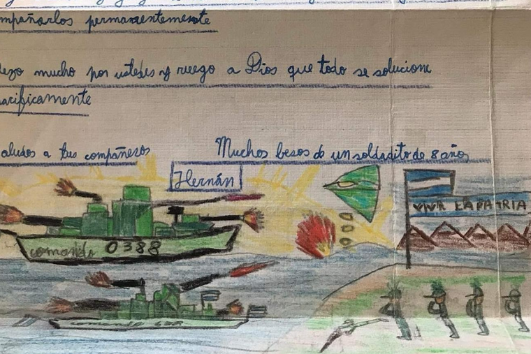 Hernán tenía 8 años cuando envió su carta al soldado de Malvinas Foto: Facebook /Hernan Arashiro