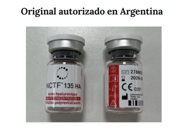 El envase del tratamiento original que se encuentra debidamente autorizado para su comercialización en Argentina. Foto: Anmat El envase del tratamiento original que se encuentra debidamente autorizado para su comercialización en Argentina. Foto: Anmat