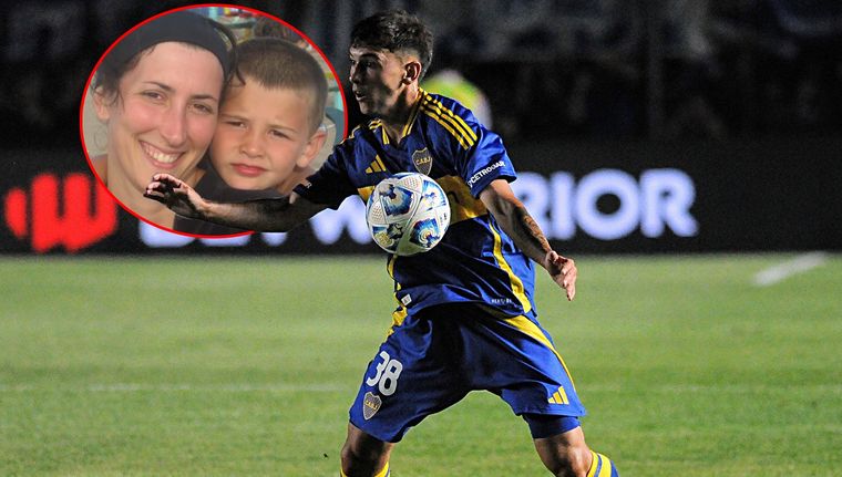 Rey Domenech, la nueva joya de Boca, lleva a su mamá en su corazón y deslumbra en la cancha. Foto: Foto Baires y @camiireey