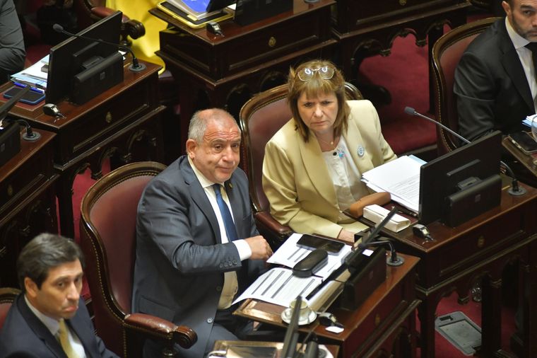 Los senadores Luis Juez y Patricia Bullrich.
