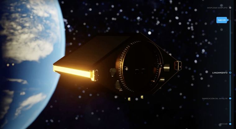 Aspecto del satélite tras su lanzamiento, tal y como muestra la página web. Imagen: EOS Data Analytics