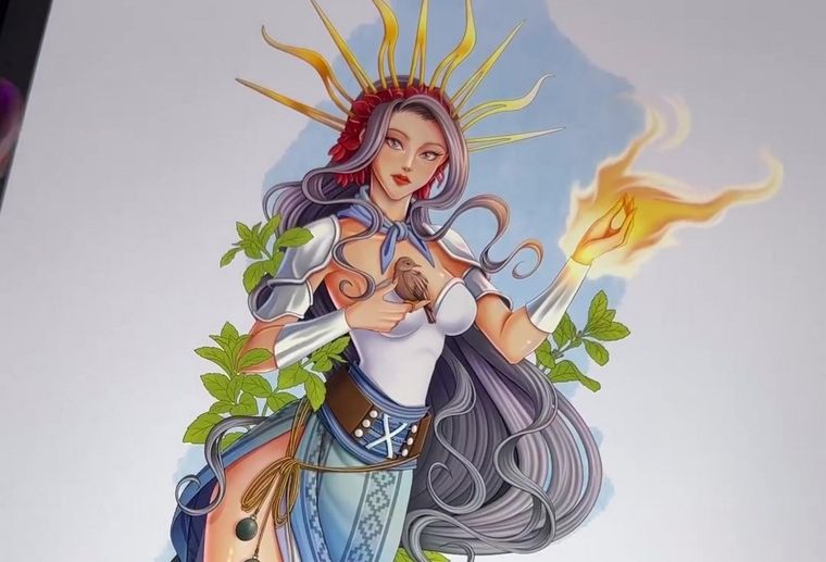 Tani Guzmán es una dibujante zurda de Barranquillas, Colombia, que mostró en sus redes el paso a paso de la Argentina humanizada. Foto: Captura de video Instagram @tani_dibuja