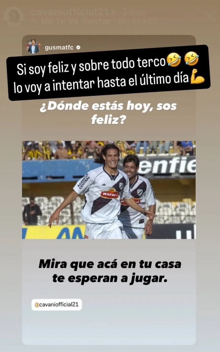 La respuesta de Edinson Cavani al mensaje de Danubio