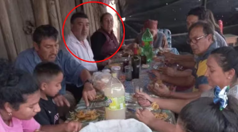 La funcionaria y el exprefecto en casa de los Peña Foto: X (Twitter) @AireGran