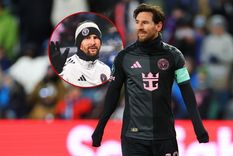 El look de Leo antes y el durante el partido en la gélida noche de Kansas City. Se hizo casi imposible jugar con esa temperatura bajo cero. Foto: Prensa Inter Miami y @M10GOAT