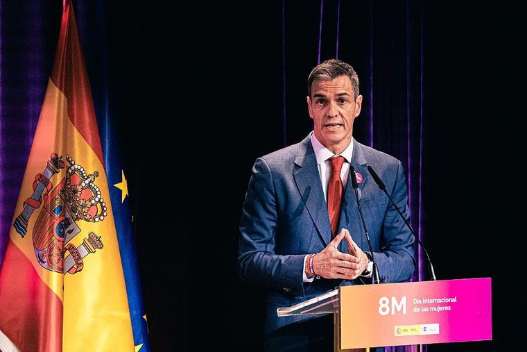 El presidente del gobierno de España, Pedro Sánchez, durante una intervención este miércoles en Madrid.