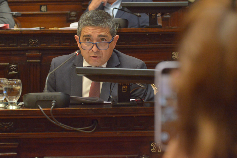 El senador Walther Marcolini dio las explicaciones del proyecto en la Legislatura. 