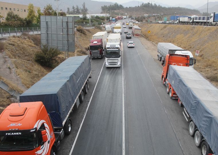 La zona del puerto terrestre de Los Andes.