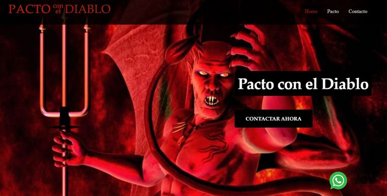 diablo El Diablo con que se promociona el sitio no parece muy feliz.
