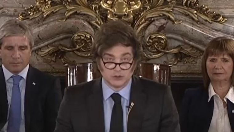 Javier Milei tuvo una gran performance en el rating con su cadena nacional de este viernes. Foto: Captura de video Telefe