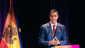 El presidente del gobierno de España, Pedro Sánchez, durante una intervención este miércoles en Madrid.