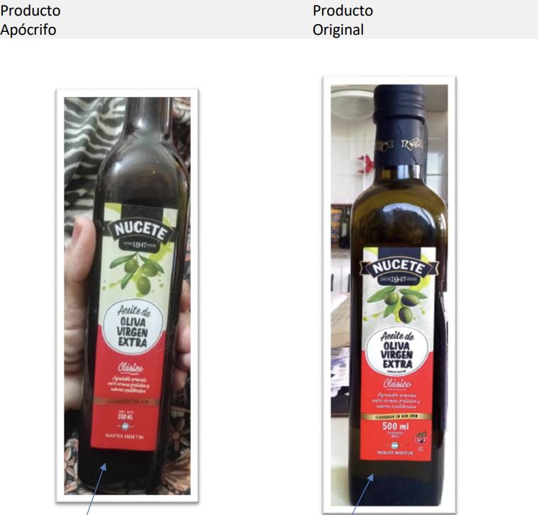 Anmat mostró algunas diferencias en sus envases. Foto: Anmat Anmat mostró algunas diferencias en sus envases. Foto: Anmat